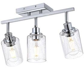 Wanluce B0ff4lvbdq 3-light Chrome Track Light Fixture Ceiling Lighting Heads Seeded