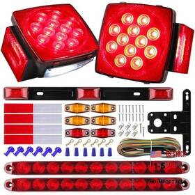 Wcxt-us Wcxt-048 12v Led Utility Trailer Lights Wiring Kit - Square Combination Stop Partswcgg
