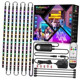 8pcs-rgb Wefomey 8 Pcs Rgb Under Cabinet Lighting Kit 12v Motion Sensor Led Light Strip Rgbw