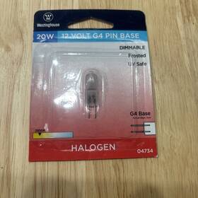 04734 Westinghouse 2 Low Voltage Frost Bulb 20w 12v G4 Base 2n