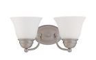 179710 White Light Vanity . Glass 2 Fixture - 15 Id Frosted