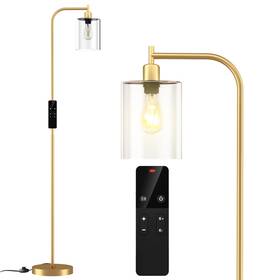 Mf19334 Wio-mio Industrial Floor Lamp With Glass Shade 66 Inch H X 14 D 10 W Gold