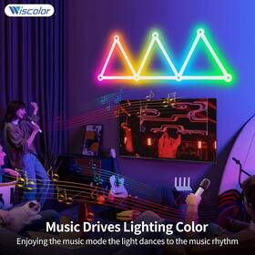 Wiscolor 445021077045 Wifi Led Rgb Smart Wall Lamp With Music Rhythm App Diy Atmosphere Night Light Ga