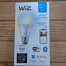 Wiz 9290023831a A19 Smart Led Bulb 8.8w Wi-fi Bluetooth 800lm Tunable 2700k-6500k Dimmable