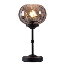 Wrl043t Wrlmfy Hammered Glass Table Lamp Black Portable Small And Smoked