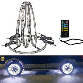 Xg-ks-ml17in Xglight 4pcs 17in Double Row Wheel Ring Lights White Led With App Rf Remote Control