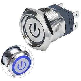Pbs15-blue110 Xshbgf 15amp Latching Push Button Switch Ip67 Waterproof 22mm 110v-120v Blue