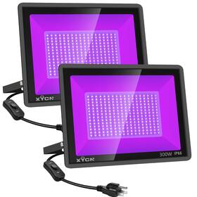 B0cpcs2zks Xycn 2-pack 300w Led Black Lights Outdoor Ip66 395nm Flood Blacklight With Plug