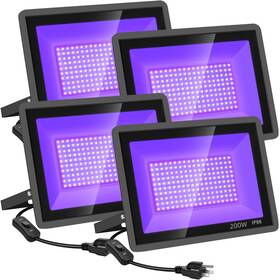 B0dfv8l48j Yanycn 200w 4 Pack Led Black Light Outdoor Blacklight Flood Lights Plug And
