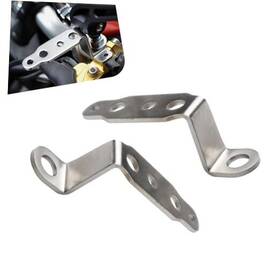 Yawurou Roumpn17 Motorcycle Led Light Mount Brackets Multi-hole Adjustable 2 Pcs Silver
