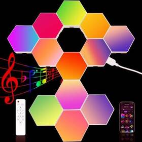 Sf609 Yeyizu 12pack Hexagon Lights For Wall Led That Sync Multicolor-12