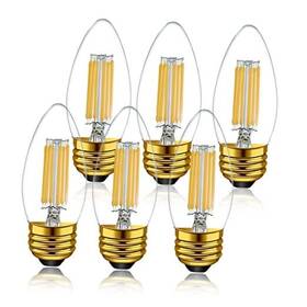 Yfxrlight 727536941859 Dimmable 6w Vintage Edison E26 Candelabra Led Bulbs 3000k Base/warm White