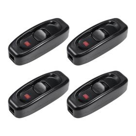 110-250v Zaplyte 680811532220 4 X Inline Cord Switch On/off Rocker Indicator Light Black Voltage