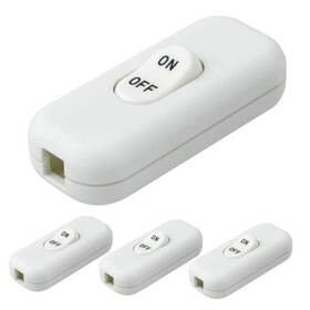 Inline-cord-switch-wte-4p Zdru 4 Pcs Inline Cord Switch On/off Rocker Ac 250v 6a For Table White