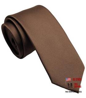 St006 Zenxus Inc. Skinny Ties For Men Solid Color 2.5 Inch Slim Neckties Or 5 1 57 Coco Brown