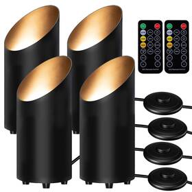 Hjcl180-4b Zeyuehui 4 Pack Uplighting Indoor Floor Can Light With Remote And Timer 3 Color Temper