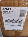 New Kichler Camerena Light Fixture Brushed Nickel, White Scavo Glass - 45424NI. Fixed Price $129.00.