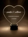 Personalized Couple Love Heart Night Light Table Desk Lamp 16 Color. Fixed Price $24.95.