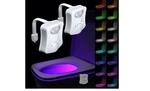 Motion-sensor Toilet Bowl Night Light 16-COLOR Led Glow, 2-PACK. Fixed Price $16.80.