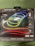 Monster 16.4FT Smart Neon Light Strip Outdoor, Color Flow, Flexible, Corded. Fixed Price $28.98.