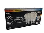 Feit 100W 1600 Lumens Light Bulbs 4 Pack Five Adjustable Shade Setting. Fixed Price $23.20.