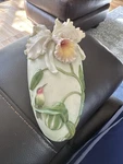 Ibis & Orchid Design Inc. White Cattleya W/hummingbird Wall Pocket #122. Fixed Price $32.00.