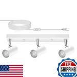 Auquee 3-LIGHT Track Lighting Kit White Flexible Plug-in Ceiling Spotlight GU10. Fixed Price $83.18.