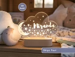 Moon And Stars Custom Name Light, Personalized Kids Bedroom Led Lamp. Fixed Price $31.99.