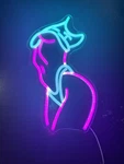 Neon Led Night Light Wall Decor Usb Powered Pink Blue Color Changing Art. Fixed Price $20.00.