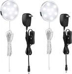 Laboreducer 12V Under Cabinet Led Puck Lighting Kit Packs Slim Cool White. Fixed Price $32.70.