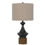 Cal Lighting Sterling 29.5" Table Lamp, Black/wood/oatmeal BO-3125TB. Fixed Price $370.00.