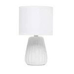 Simple Designs 11 In. Ceramic Table Lamp Off White Fabric Shade. Fixed Price $19.99.