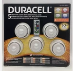 Duracell 5 Wireless Led Puck Lights W/ Directional Base Remote Control Nib. Fixed Price $34.01.