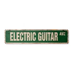 Electric Guitar Vintage Street Sign Bands Player Music Lessons. Fixed Price $33.99.