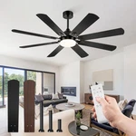 62 Inch Ceiling Fans With Lights, Black Modern Remote,large Far. Fixed Price $189.72.