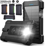 2026 Super 30000MAH Usb Portable Charger Solar Power Bank For Cell Phone Gift. Fixed Price $19.99.
