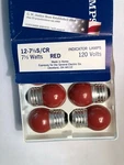 Boxof 12 Red &1/2 Watt Light Bulb 7.5S11 Indicator 71/2S/CR Vintage New. Fixed Price $49.99.