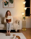 Floor Lamp For Living Room, S-global, 3 Flower-gold U. Fixed Price $94.08.