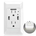 Electrical Dual Usb Wall Outlet With Led Night Light Tamper Resistant Receptacle. Fixed Price $20.44.