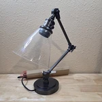 Pottery Barn Pb Classic Adjustable Plug-in Wall Sconce Bronze + Clear Flared. Fixed Price $119.95.