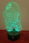 Star Wars R2-D2, Yoda 3D Multi-color Led Acrylic Lamp Night Light Xx Hui Yuan. Fixed Price $17.00.
