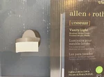 Allen + Roth, "lynnpark" Brushed Nickel Led Modern Vanity Light Frosted Shade. Fixed Price $54.00.