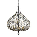Varaluz 271P09 Bask Light 32"W Crystal Abstract Chandelier - Matte Black /. Fixed Price $3199.20.