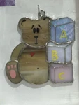 Switchables-stained Glass Night Light Cover-bear W/blocks Ornament New W/box. Fixed Price $14.00.