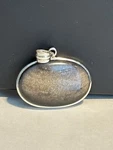 Golden Sheen Obsidian Stone Sterling Silver 925 East West Pendant. Fixed Price $30.00.