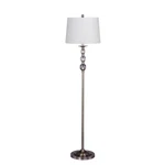 Fangio Lighting 59" Totemic Metal & Crystal Floor Lamp, Brushed Steel W-1558. Fixed Price $173.99.
