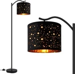 Boostarea Arched Floor Lamp Led Modern Standing Linen Shade Black. Fixed Price $98.99.