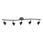 Benjara 5 Light 120V Metal Track Fixture With Round Shade- Black. Fixed Price $454.99.