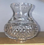 Etched Leaf Scalloped Rim Chimney Shade With Diamond Cut Raised Design. Fixed Price $20.00.
