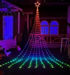 Vivvi App-based Customizable, Color-changing Waterfall Lights 11 Ft. Tall. Fixed Price $132.99.